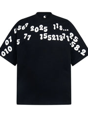 Men's Number Print Short Sleeve Oversized T-Shirt Black / M
