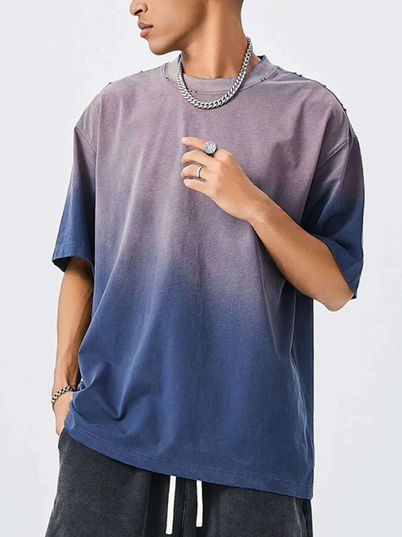 Men's Oversized Gradient Short Sleeve T-Shirt