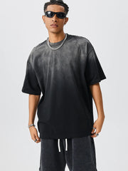 Men's Oversized Gradient Short Sleeve T-Shirt Black / S