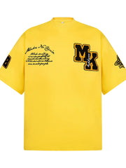 Men's Oversized Letter Short Sleeve T-Shirt Yellow / M