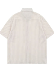 Men's Oversized Short Sleeve Textured Shirt