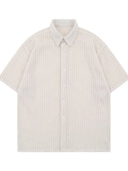 Men's Oversized Short Sleeve Textured Shirt Apricot / S