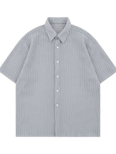 Men's Oversized Short Sleeve Textured Shirt Grey / S