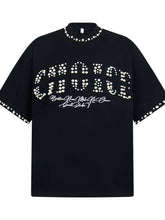 Men's Pearl Detail Round Neck T-Shirt Black / M