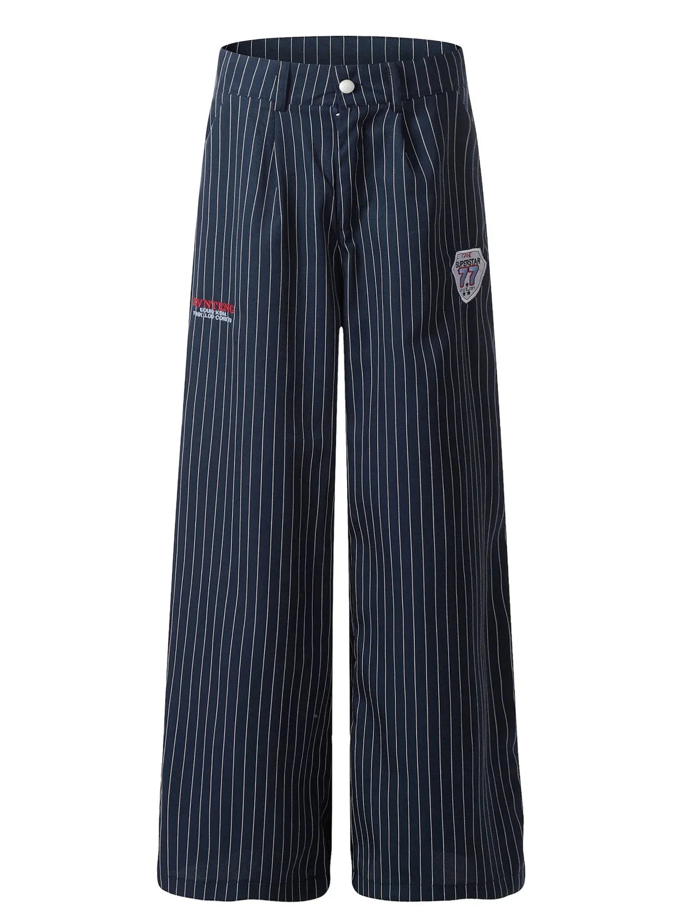 Men's Pinstripe Wide Leg Casual Pants Blue / S