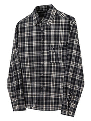 Men's Plaid Button-Down Shirt Blue / M