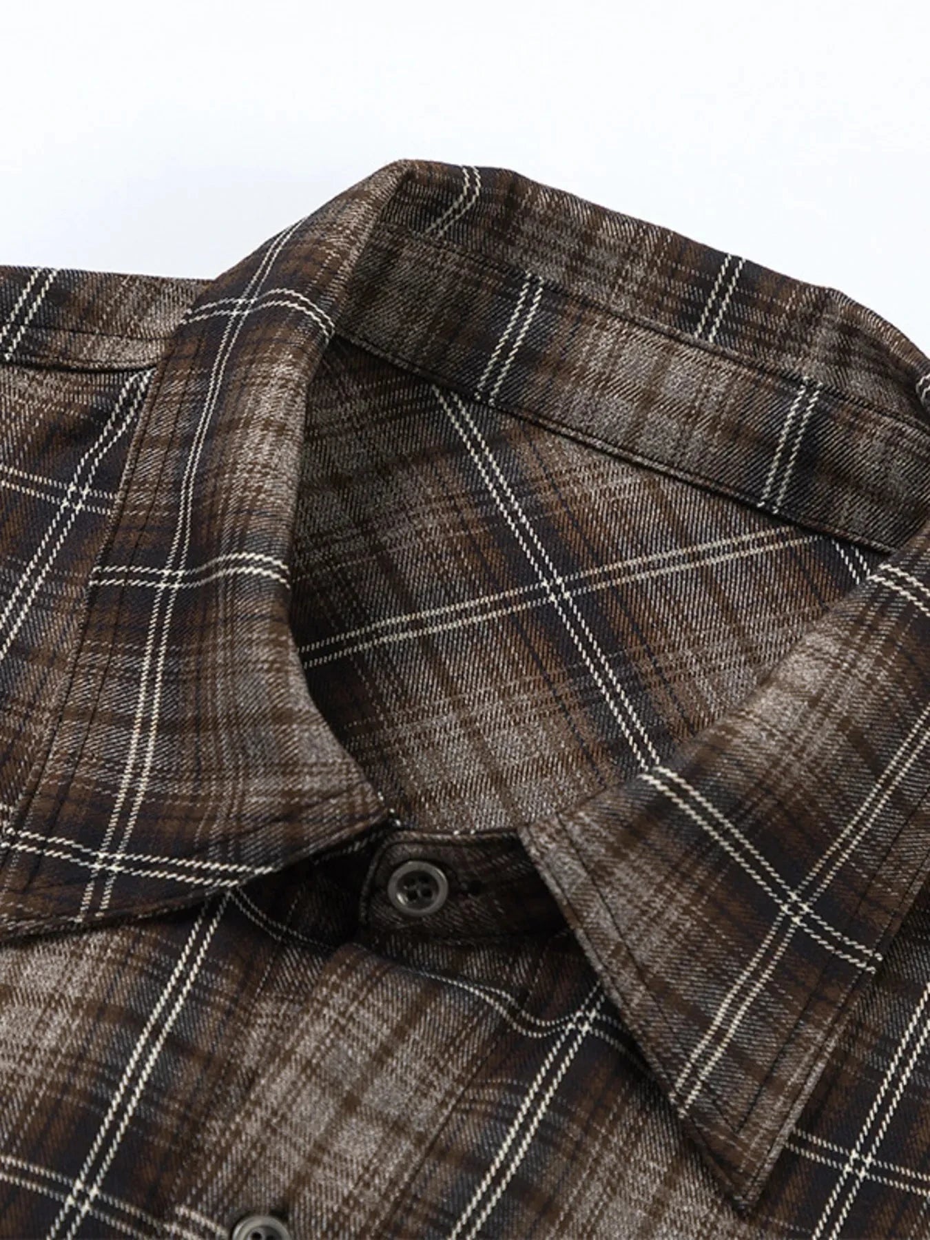 Men's Plaid Button Up Long Sleeve Shirt