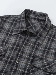 Men's Plaid Button Up Long Sleeve Shirt