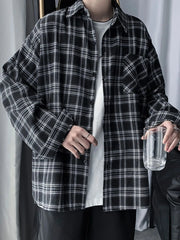 Men's Plaid Button Up Long Sleeve Shirt