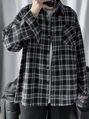 Men's Plaid Button Up Long Sleeve Shirt
