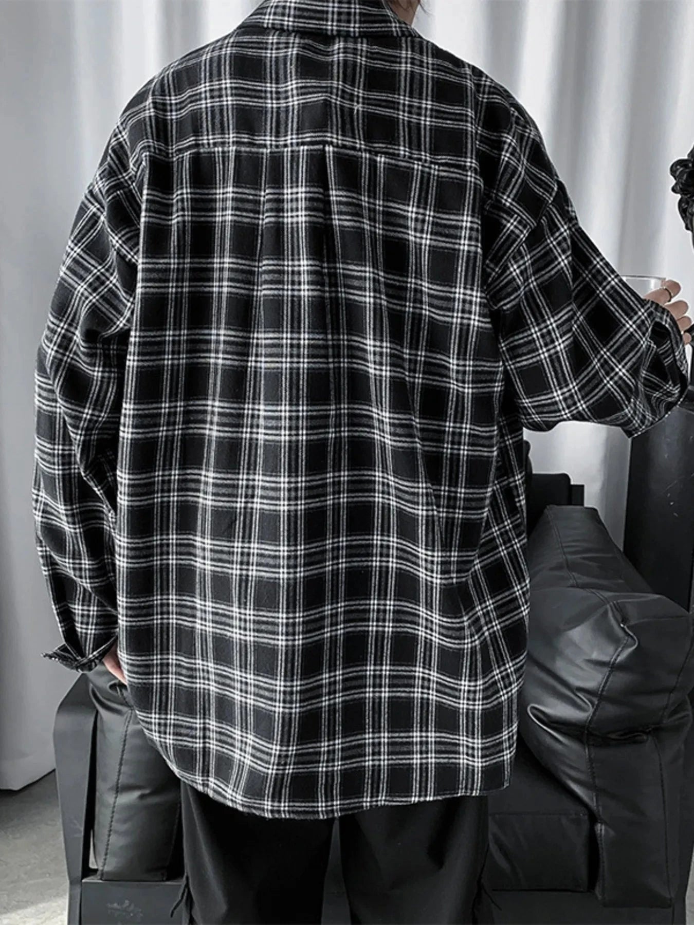 Men's Plaid Button Up Long Sleeve Shirt