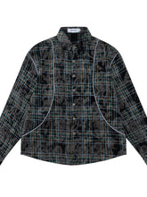 Men's Plaid Button-Up Shirt Black / S