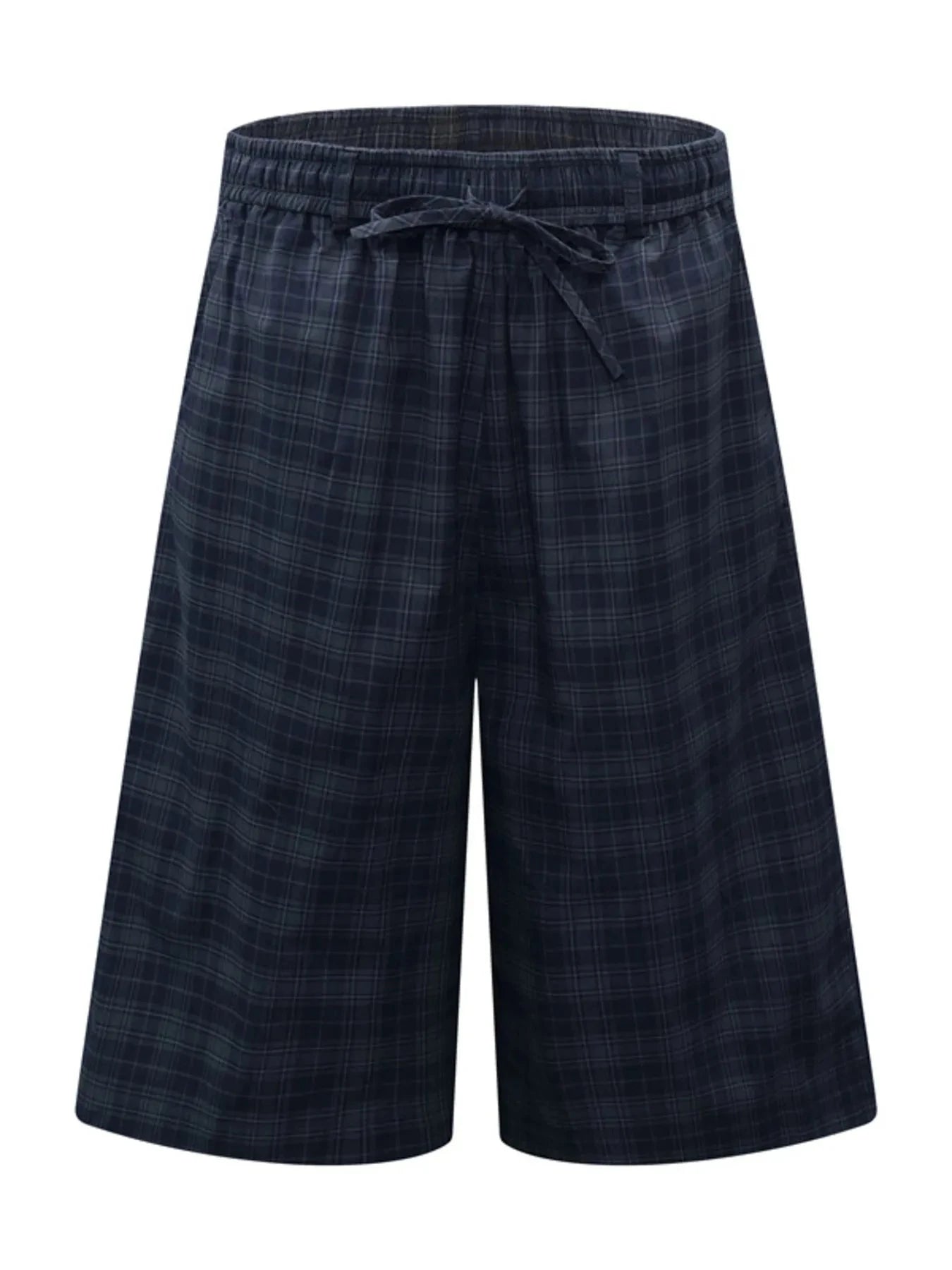 Men's Plaid Drawstring Casual Shorts Green / S