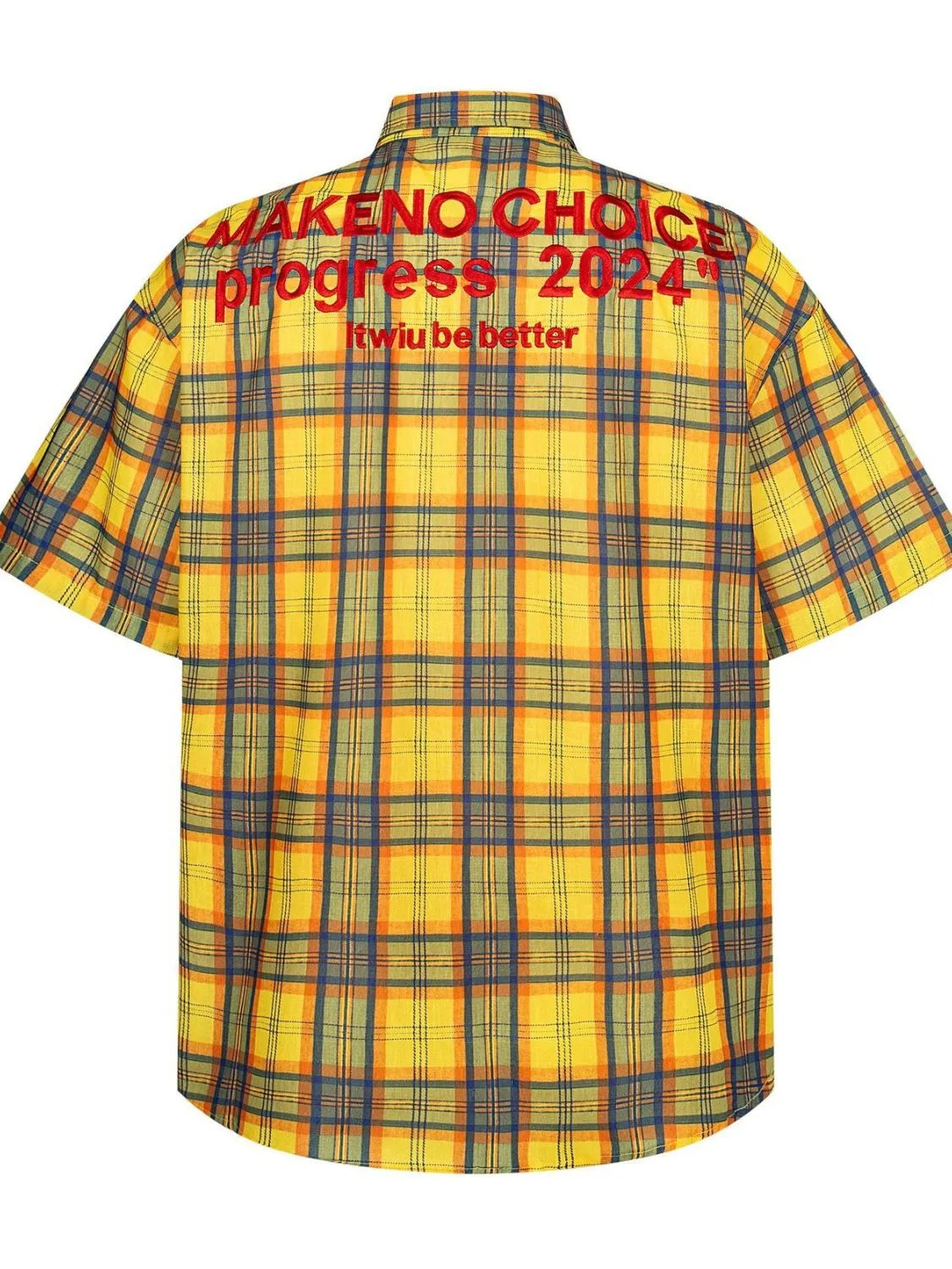 Men's Plaid Short Sleeve Button-Up Shirt