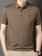 Men's Plus Size Breathable Short Sleeve Polo Taupe / M