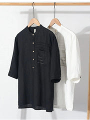 Men's Plus Size Button Detail Half Sleeve Shirt