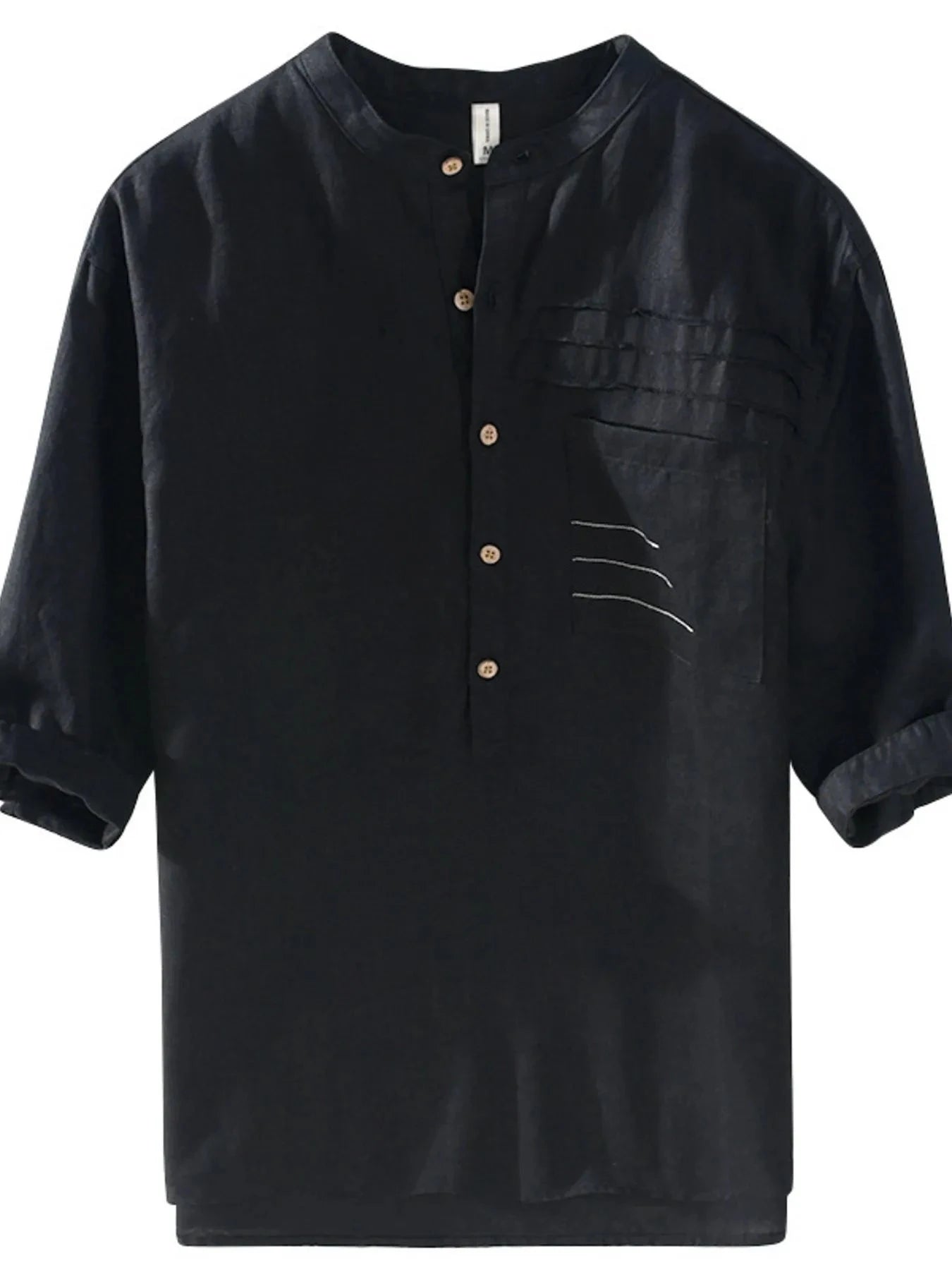 Men's Plus Size Button Detail Half Sleeve Shirt