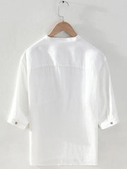Men's Plus Size Button Detail Half Sleeve Shirt