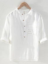 Men's Plus Size Button Detail Half Sleeve Shirt White / M