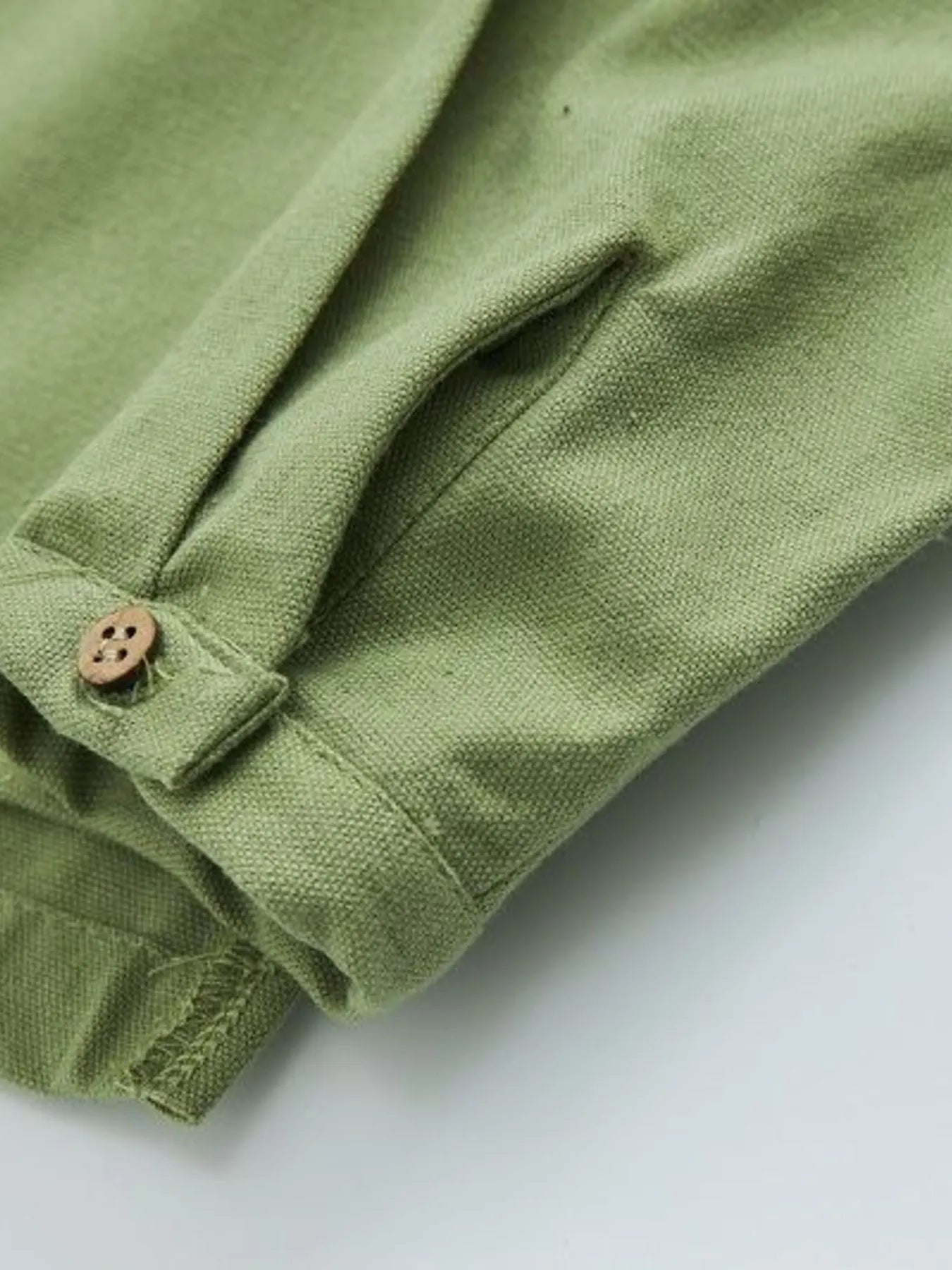 Men's Plus Size Button Detail Long Sleeve Blouse