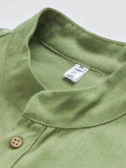 Men's Plus Size Button Detail Long Sleeve Blouse