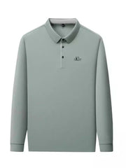 Men's Plus Size Button Detail Long Sleeve Polo