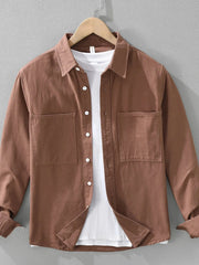 Men's Plus Size Button Detail Long Sleeve Shirt Red / M