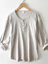 Men's Plus Size Button Detail Long Sleeve Top Grey / M