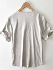 Men's Plus Size Button Detail Short Sleeve Blouse