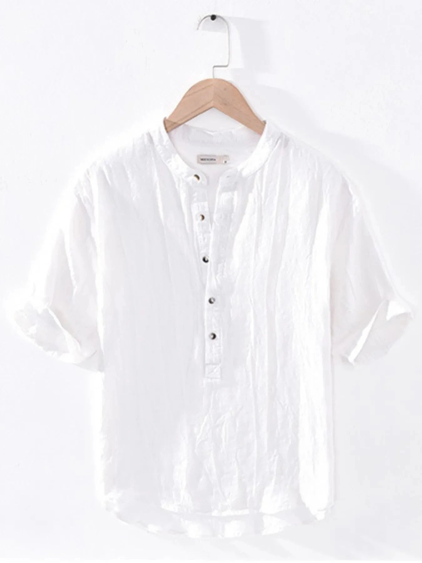 Men's Plus Size Button Detail Short Sleeve Blouse