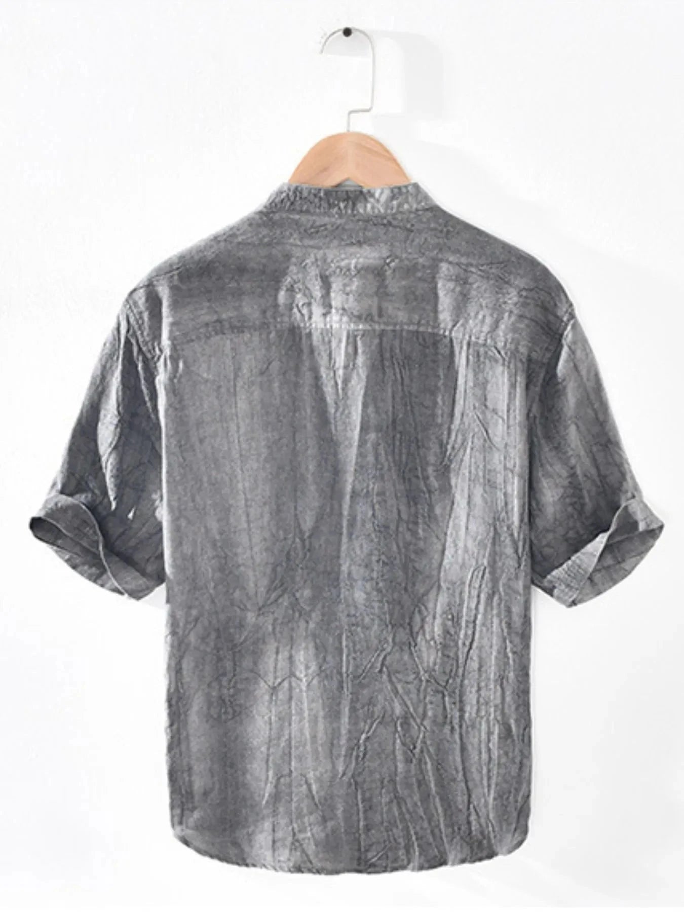 Men's Plus Size Button Detail Short Sleeve Blouse