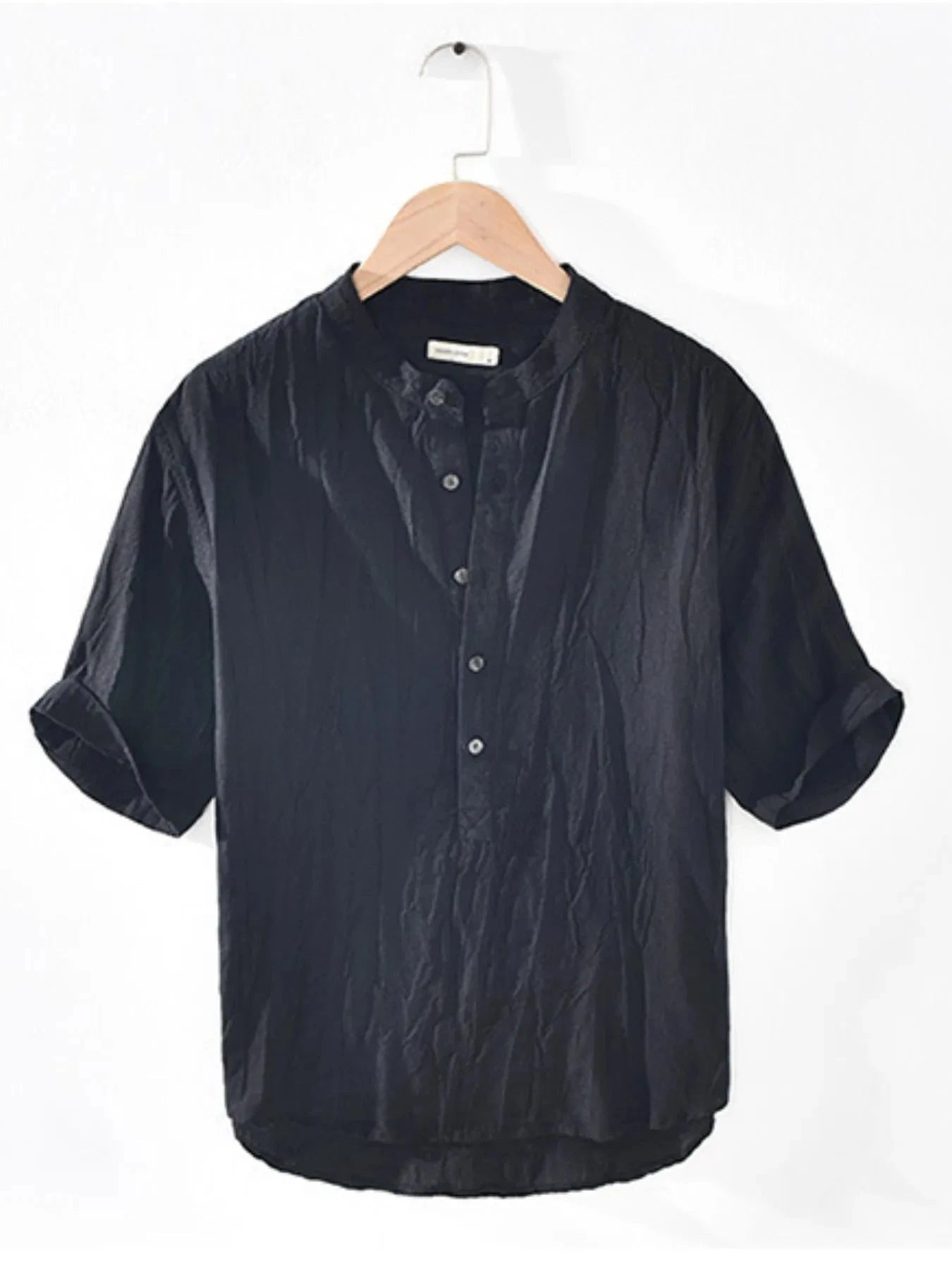Men's Plus Size Button Detail Short Sleeve Blouse