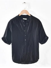 Men's Plus Size Button Detail Short Sleeve Blouse
