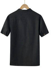 Men's Plus Size Button Detail Short Sleeve Blouse