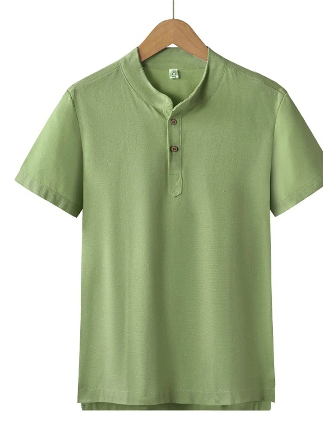 Men's Plus Size Button Detail Short Sleeve Blouse Army Green / M