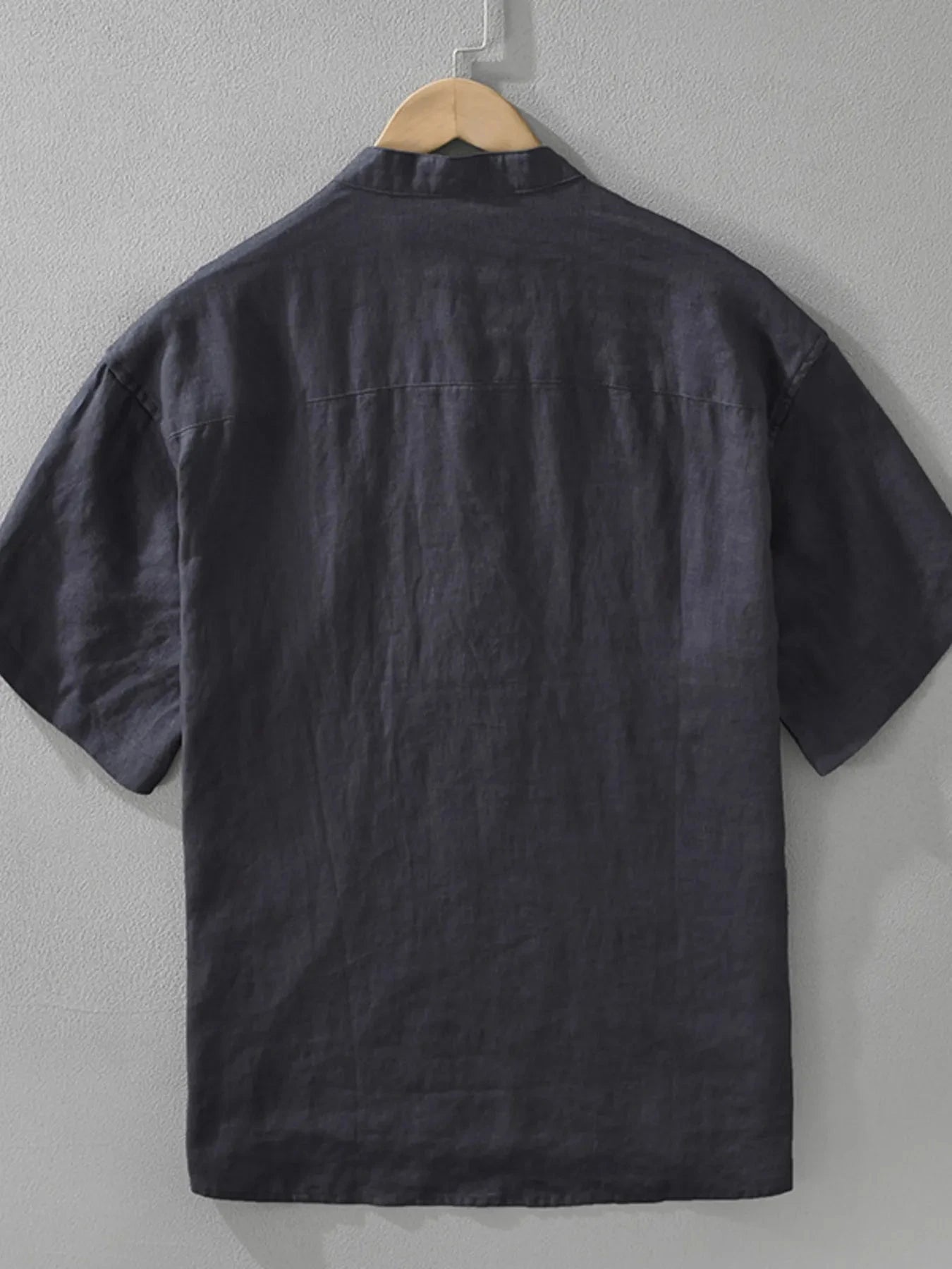 Men's Plus Size Button Detail Short Sleeve Blouse Black / M