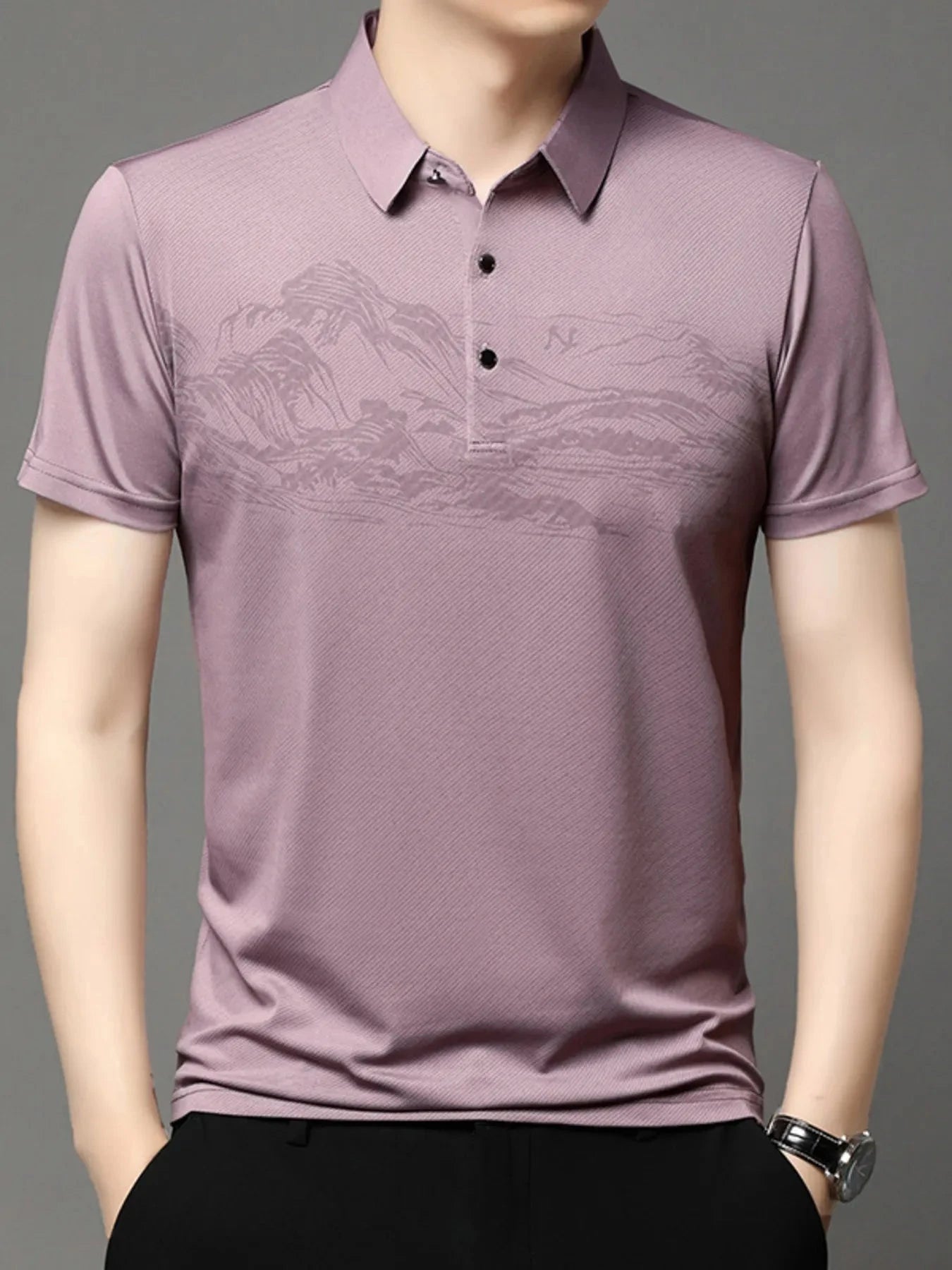 Men's Plus Size Button Detail Short Sleeve Polo