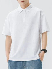 Men's Plus Size Button Detail Short Sleeve Polo