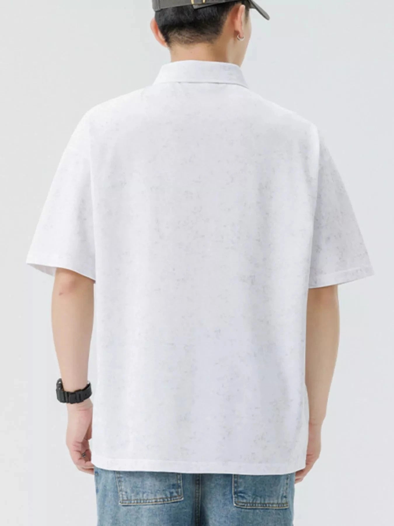 Men's Plus Size Button Detail Short Sleeve Polo