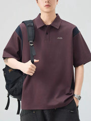 Men's Plus Size Button Detail Short Sleeve Polo