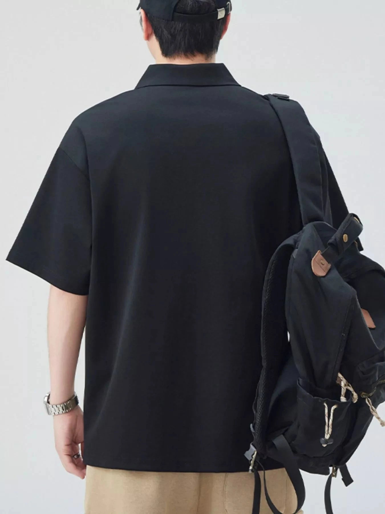 Men's Plus Size Button Detail Short Sleeve Polo