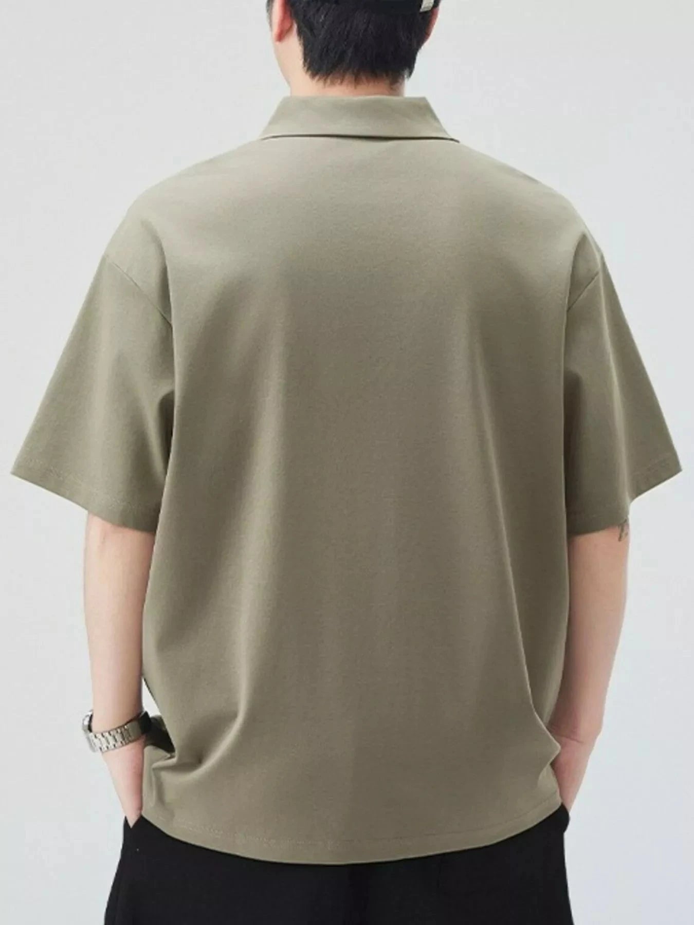 Men's Plus Size Button Detail Short Sleeve Polo