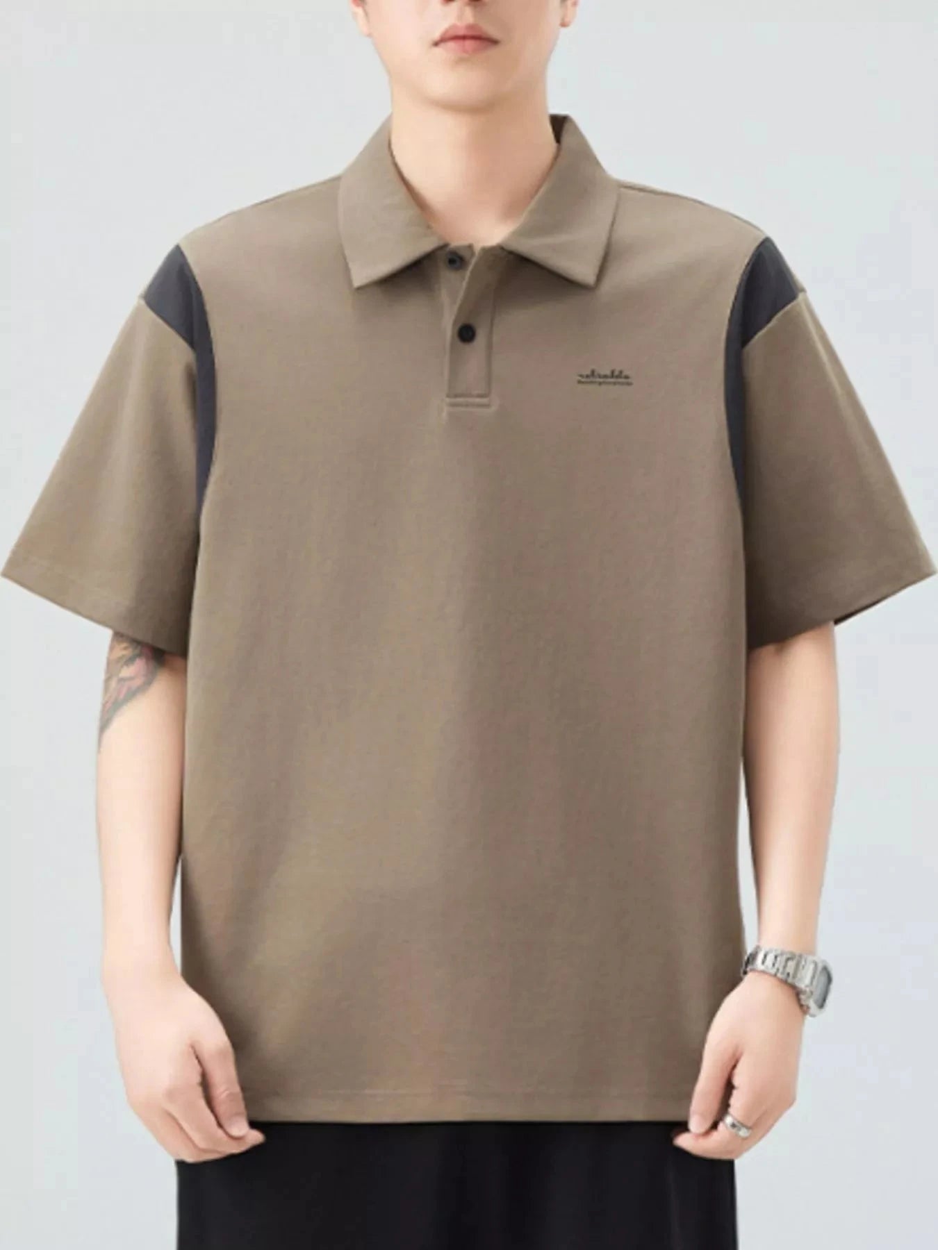 Men's Plus Size Button Detail Short Sleeve Polo