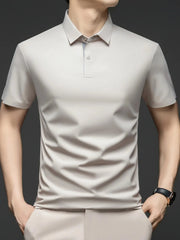 Men's Plus Size Button Detail Short Sleeve Polo Apricot / M