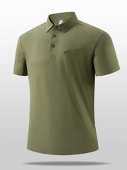 Men's Plus Size Button Detail Short Sleeve Polo Army Green / M