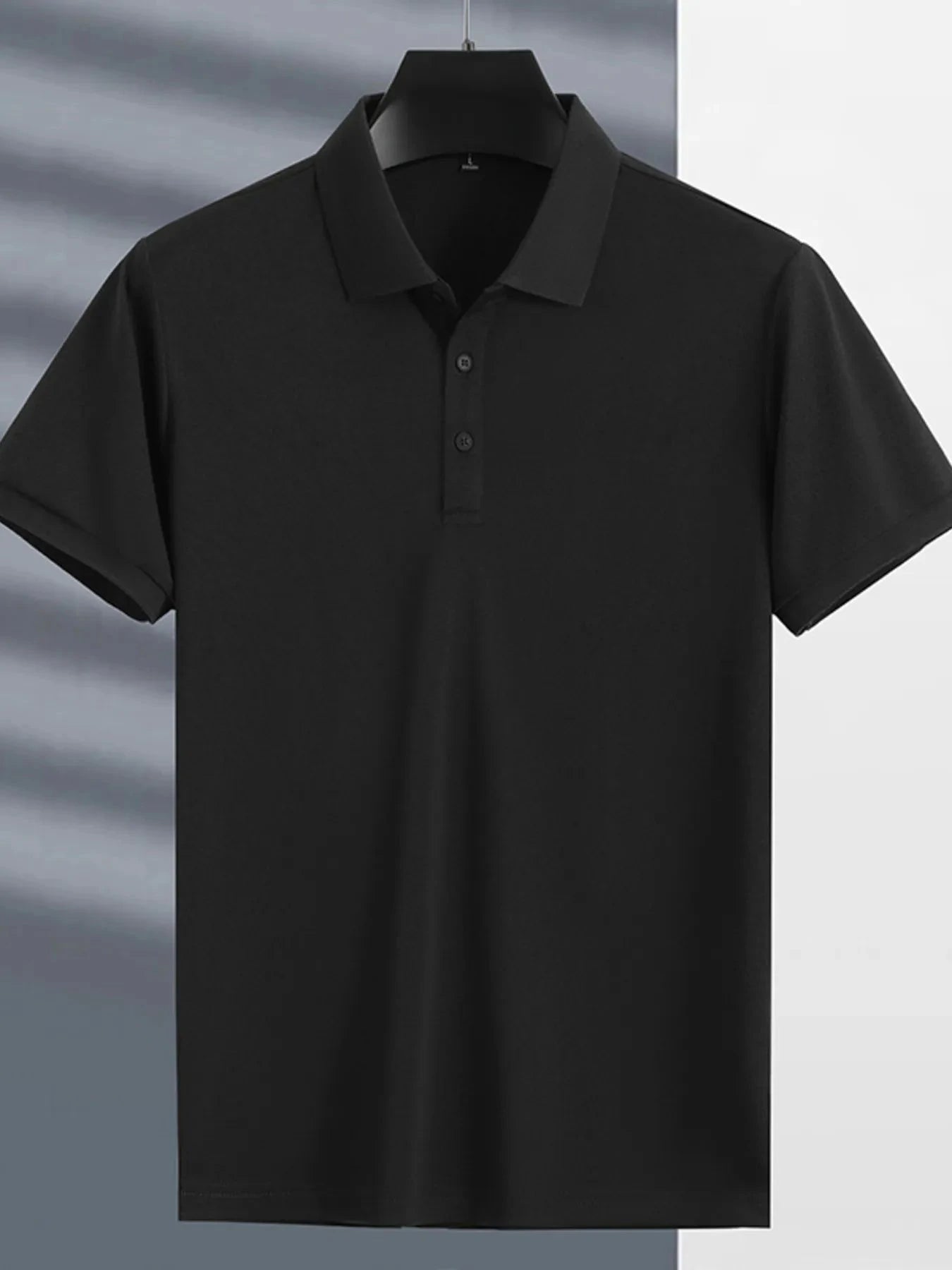 Men's Plus Size Button Detail Short Sleeve Polo Black / M
