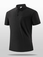 Men's Plus Size Button Detail Short Sleeve Polo Black / M