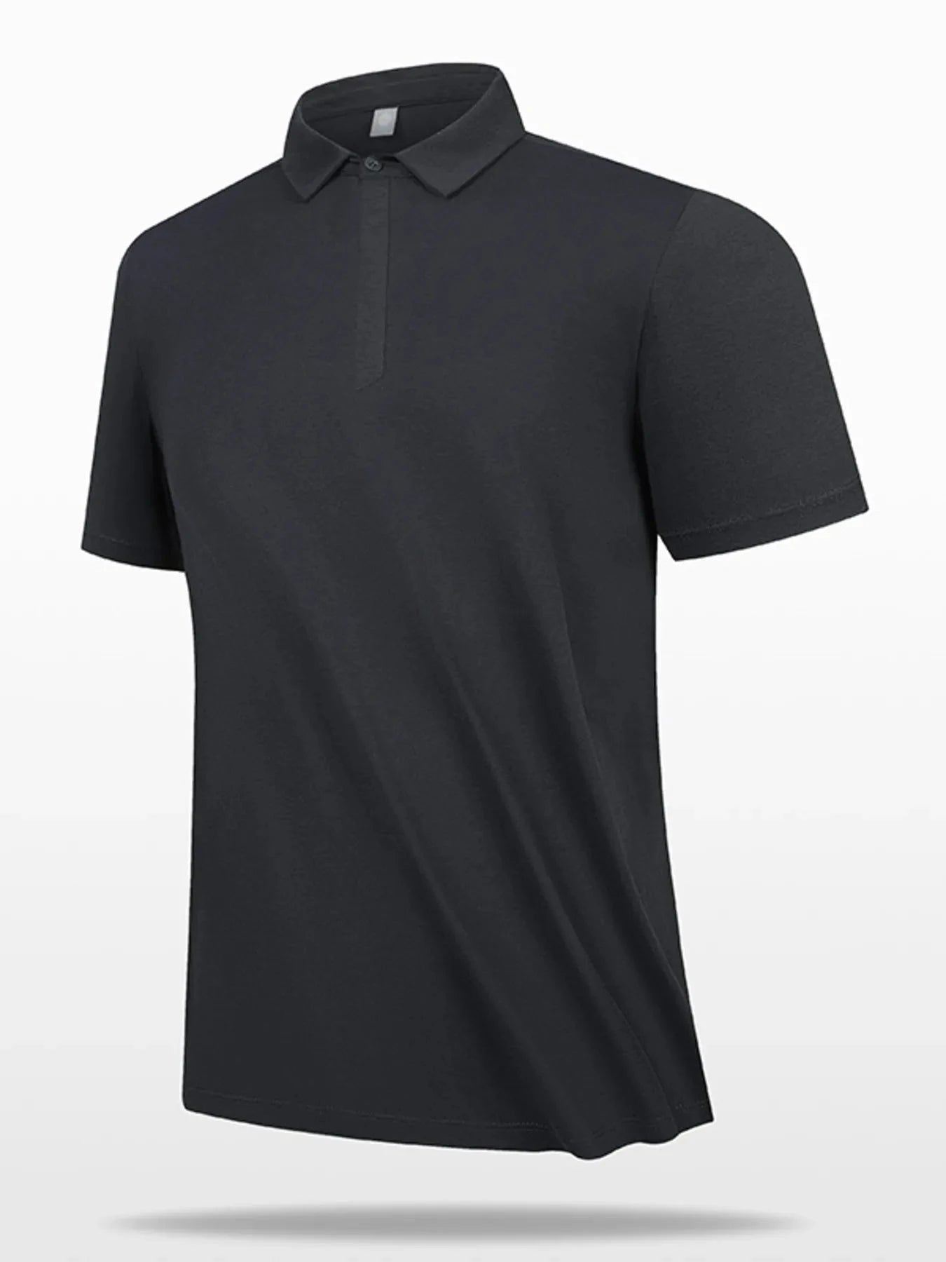 Men's Plus Size Button Detail Short Sleeve Polo Black / M