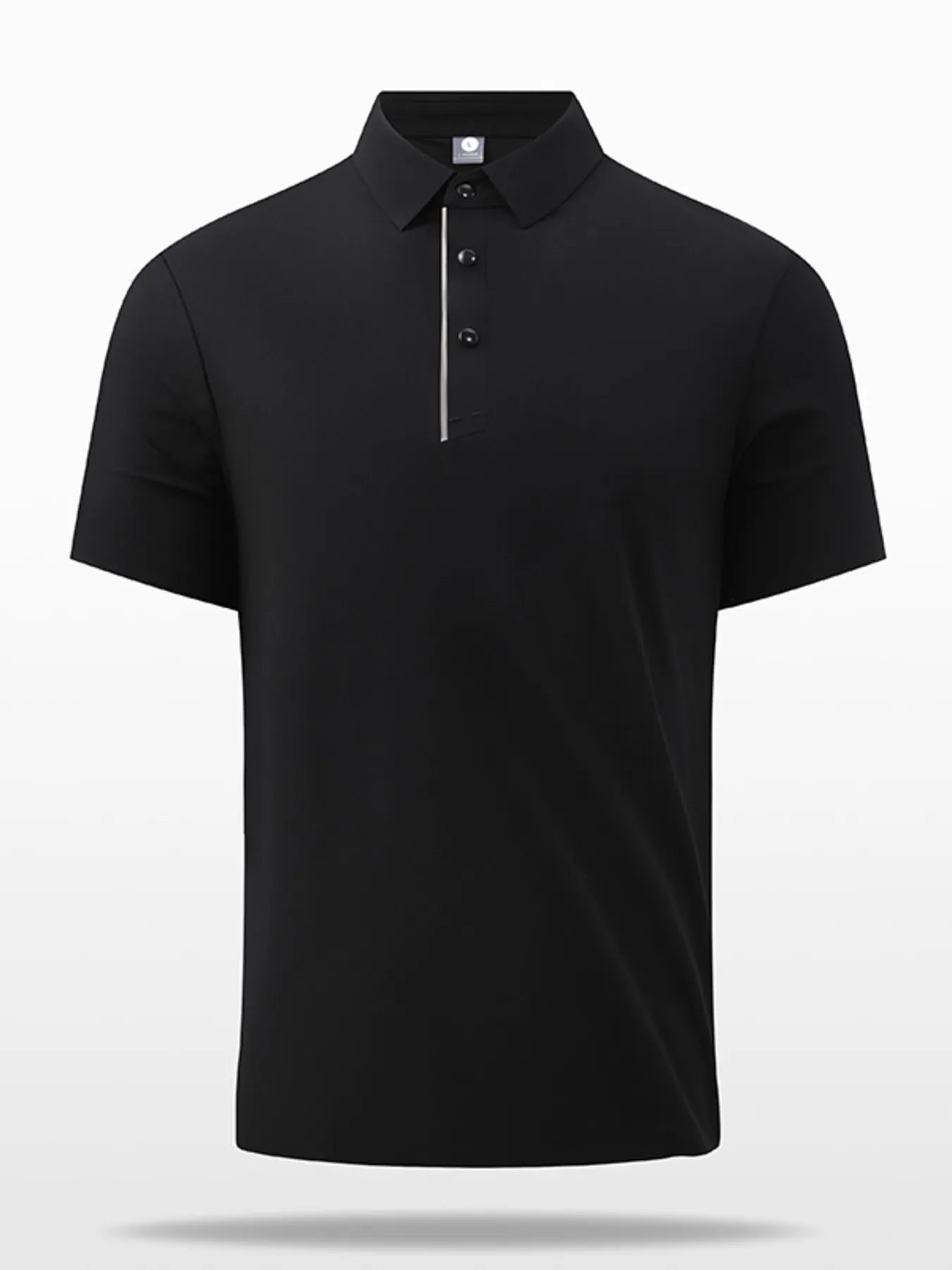Men's Plus Size Button Detail Short Sleeve Polo Black / M