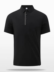 Men's Plus Size Button Detail Short Sleeve Polo Black / M